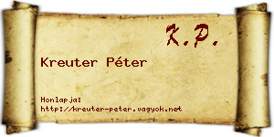 Kreuter Péter névjegykártya