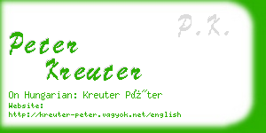 peter kreuter business card